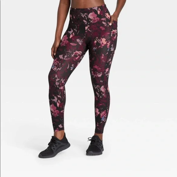 NWT Contour Power Waist  High Rise 7/8 Purple Print Leggings All In Motion - Picture 8 of 15